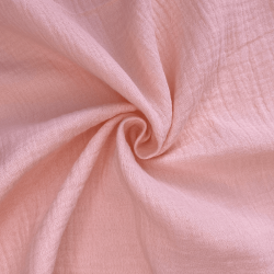 Ткань Муслин Жатый,  Нежно-Розовый   в Лобне