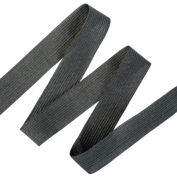 Окантовочная лента-бейка, цвет Чёрный 22мм (на отрез)  в Лобне