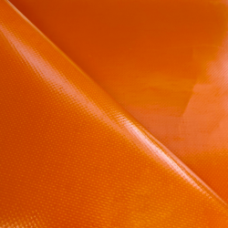 Тентовый материал ПВХ 450 гр/м2, Оранжевый (Ширина 160см), на отрез  в Лобне, 450 г/м2, 699 руб