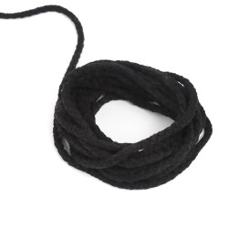 Шнур для одежды тип 2, цвет Чёрный (плетено-вязаный/полиэфир)  в Лобне