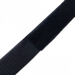 Контактная лента 40мм (38мм) цвет Черный (велькро-липучка, на отрез)  в Лобне